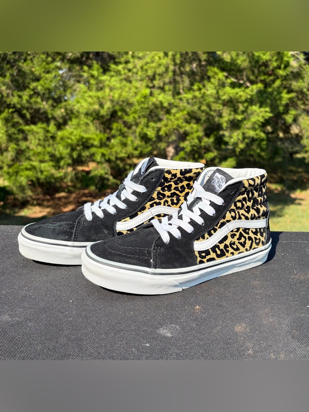 Vans Sk8-Hi Flocked Leopard Print Kids High Top Sneakers Size 2.5 kids youth